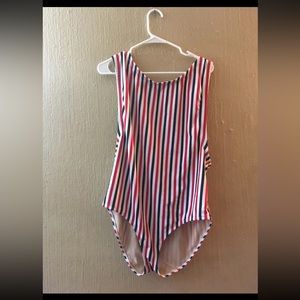 Swim by Cacique Lane Bryant Plus Size 20 One Piece Swimsuit Red White Blue